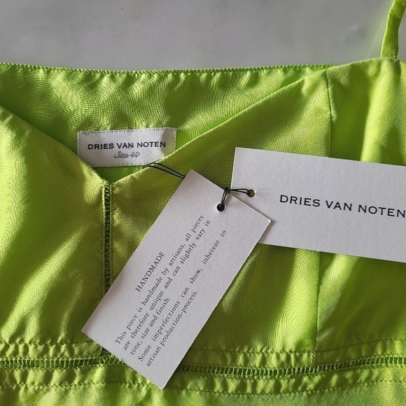DRIES VAN NOTEN Silk Camisole, Size 8, Neon Green, NWT - Picture 12 of 16